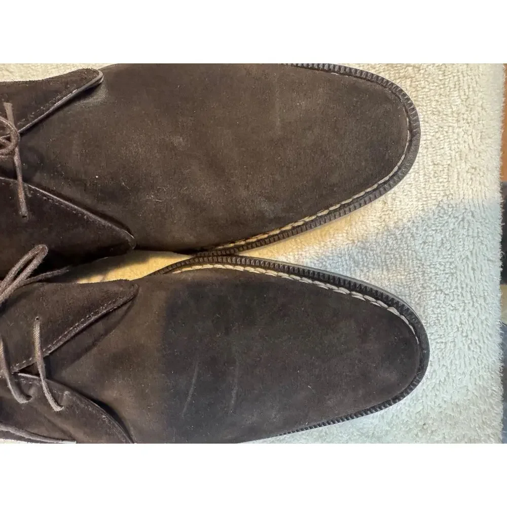 Luigi Borrelli Brown Suede Ankle Lace-Up Men’s Boots Size 10.5(800